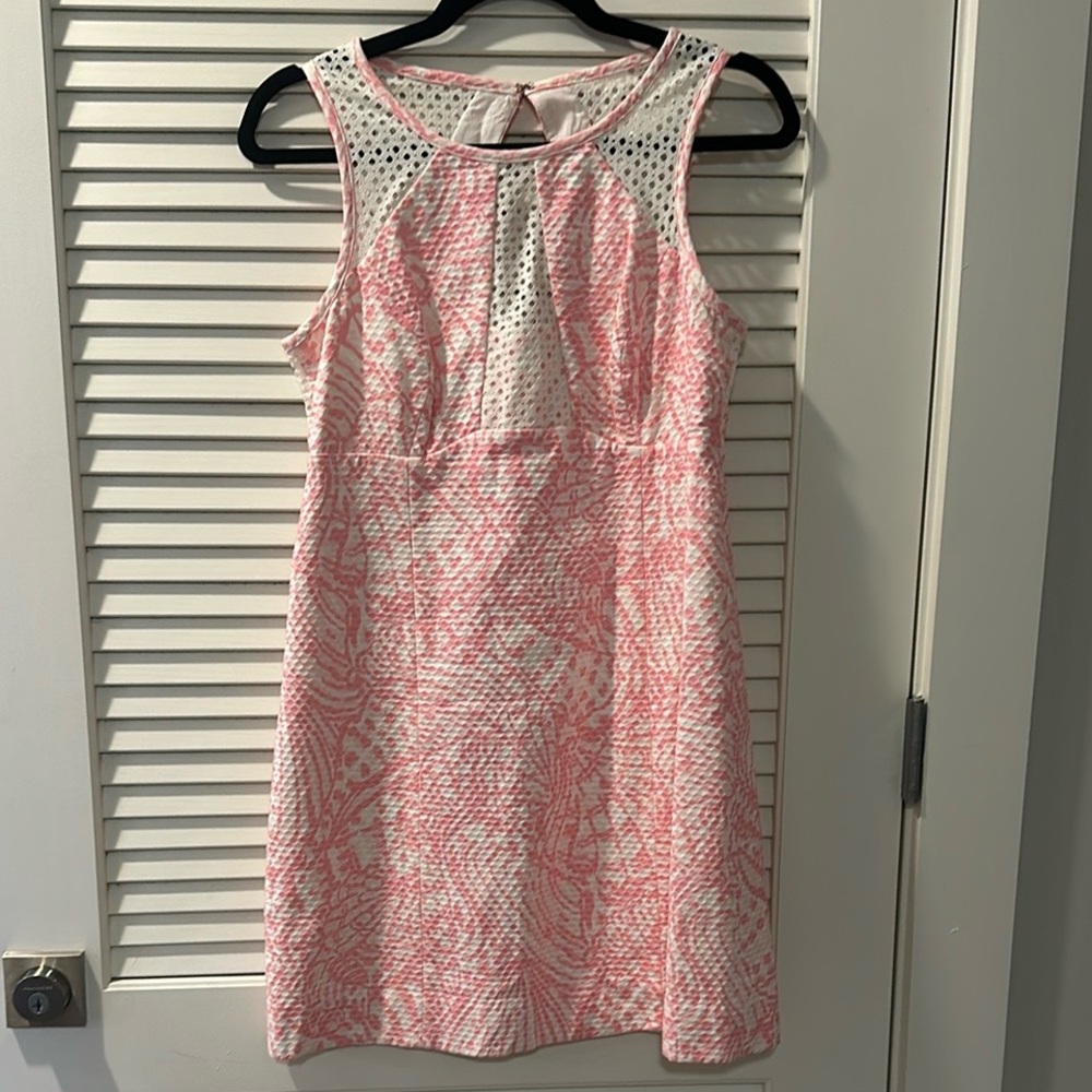Lilly Pulitzer Pink and White Sleeveless Dress